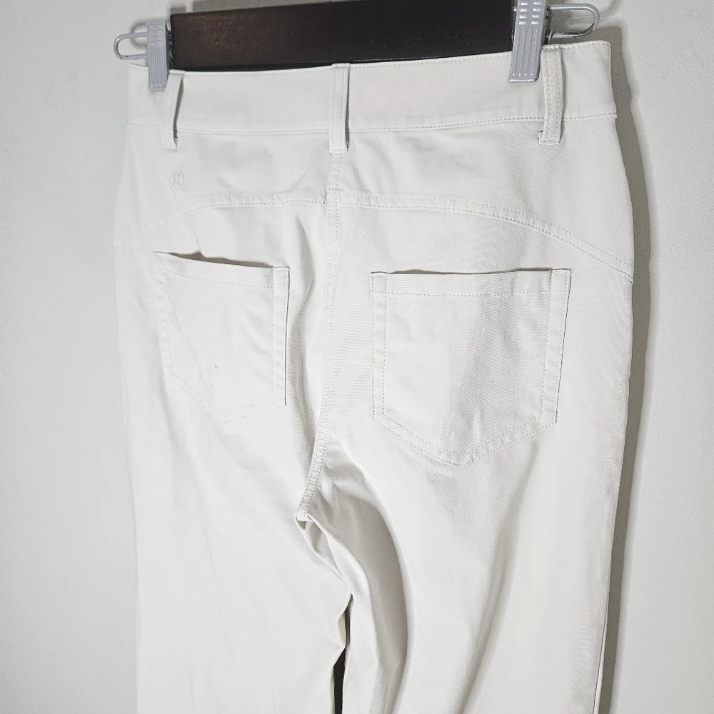 Lululemon City Sleek 5 Pocket Wide-Leg High Rise 7/8 Length Pant White Opal 27 M